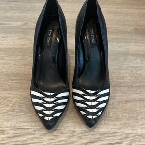 White House Black Market Black and White Heels Timeless Elegance